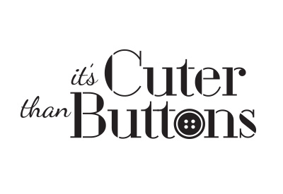 cuter than buttons logo black and white