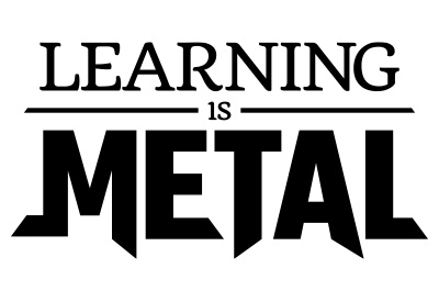 Learning is metal logo black and white