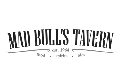 Mad Bull Tavern logo black and white