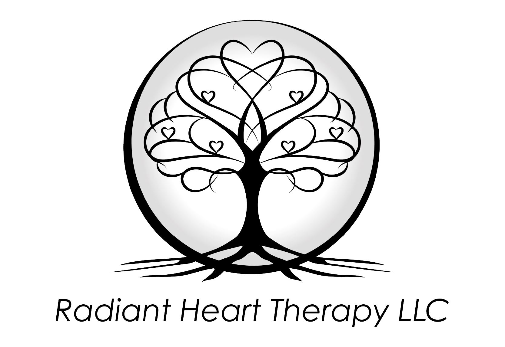 Radiant Heart logo black and white