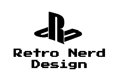 Retro Nerd Design logo black and white